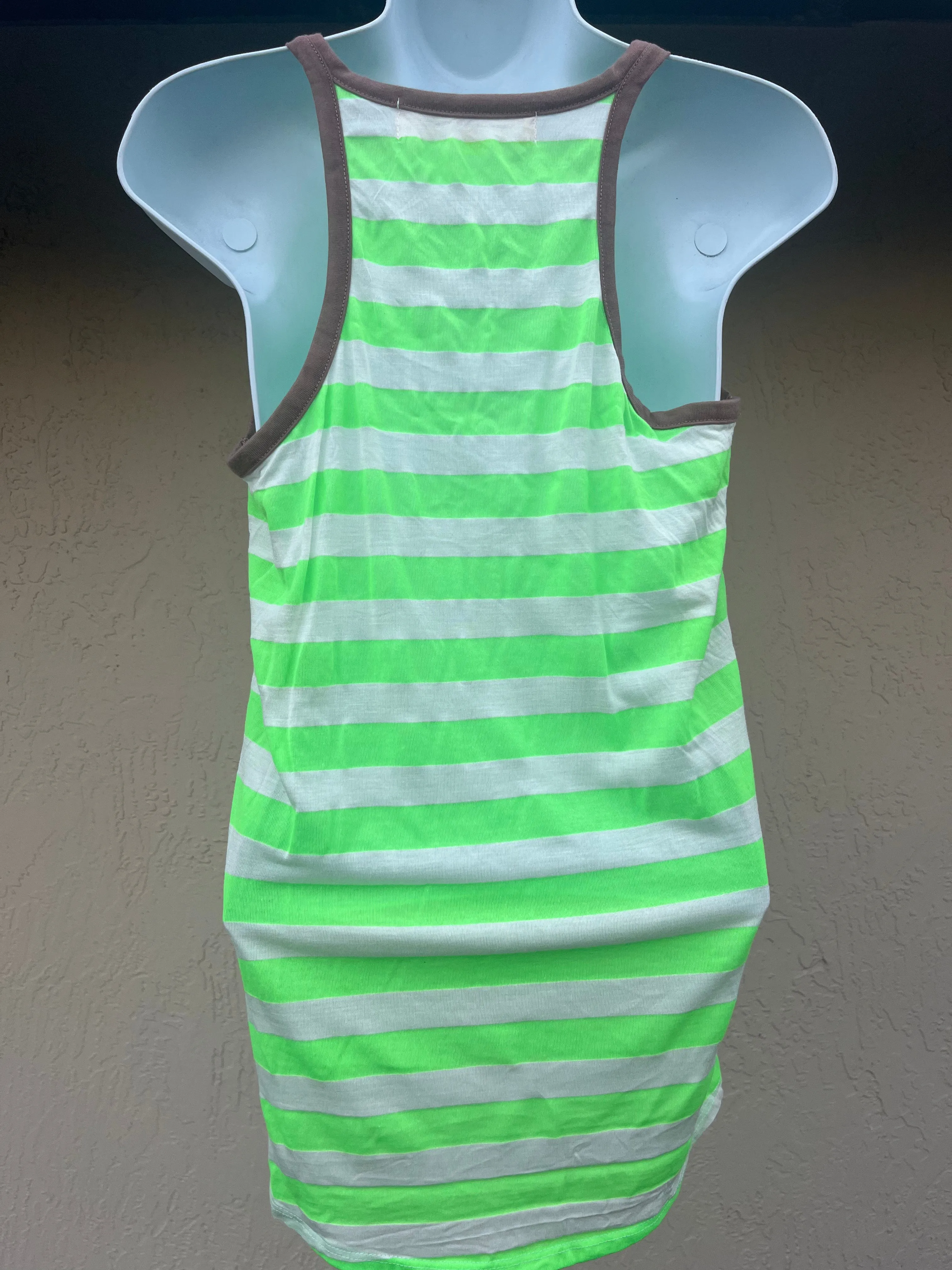 Ladies Racerback Tank - Breathe Easy Starfish - Neon Green