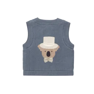 Larsel Linen Gilet | Groom | Dark Spruce