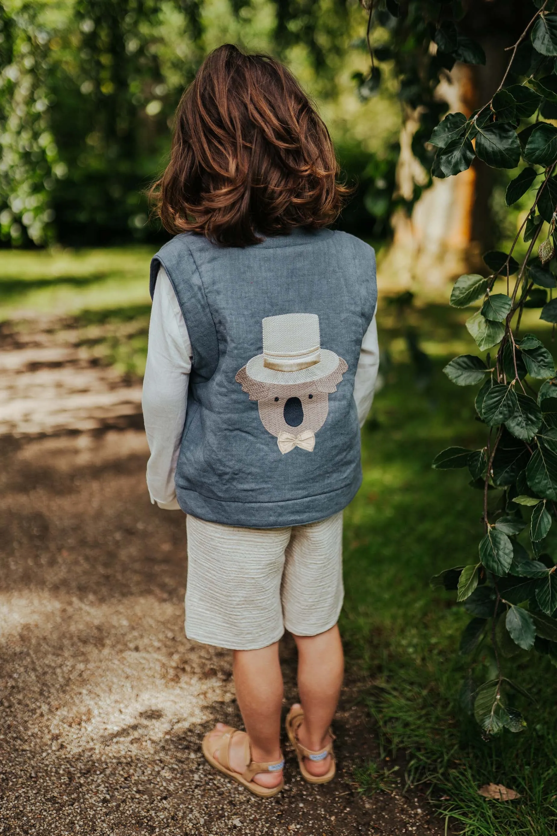 Larsel Linen Gilet | Groom | Dark Spruce