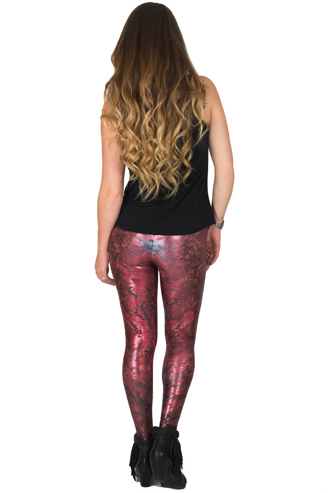 Leggings Foil - Colorful Printed Leggings- NASA Satellite Image - Desolation Canyon