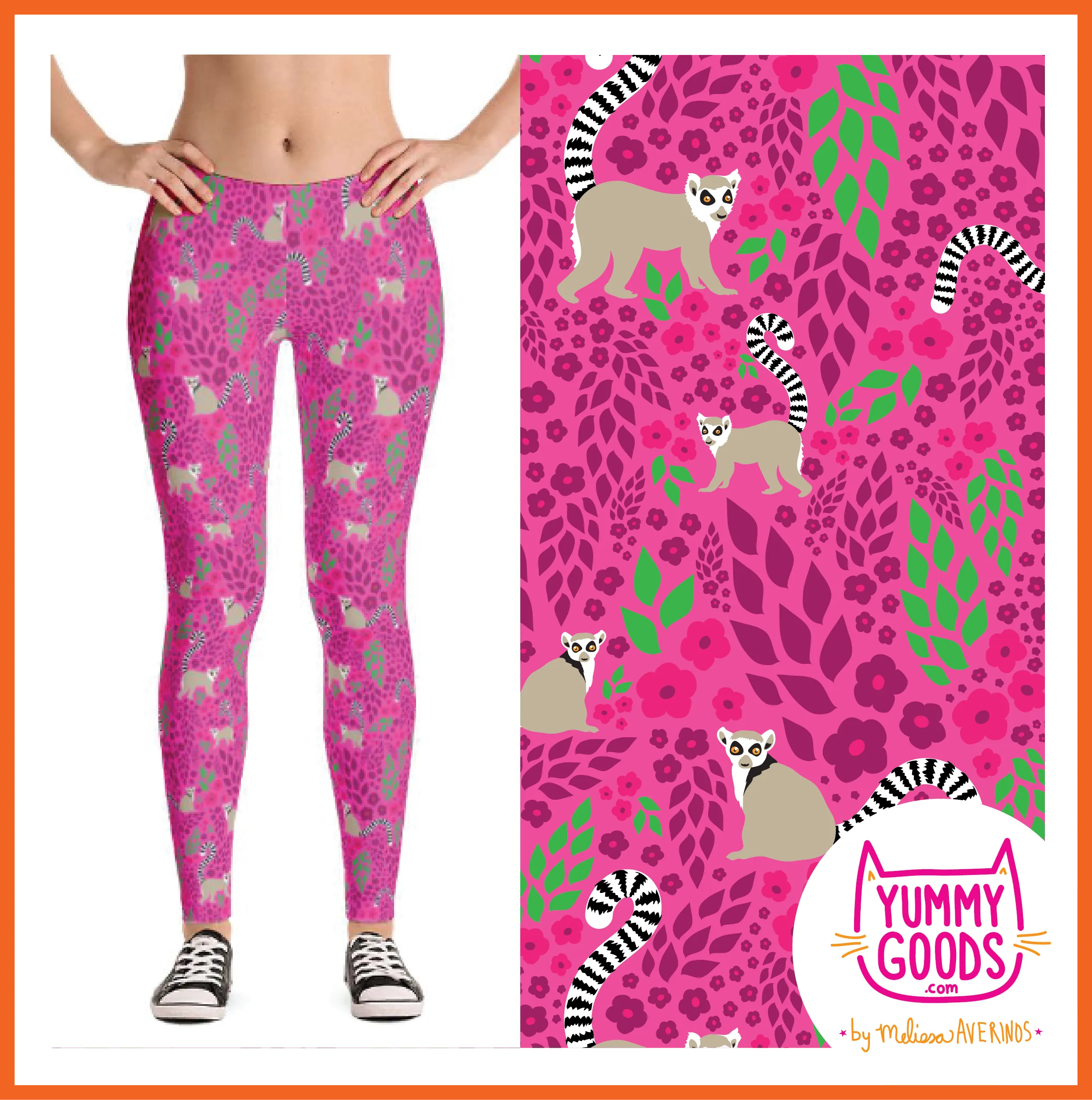 LEMUR LOVE Mid-Rise Leggings