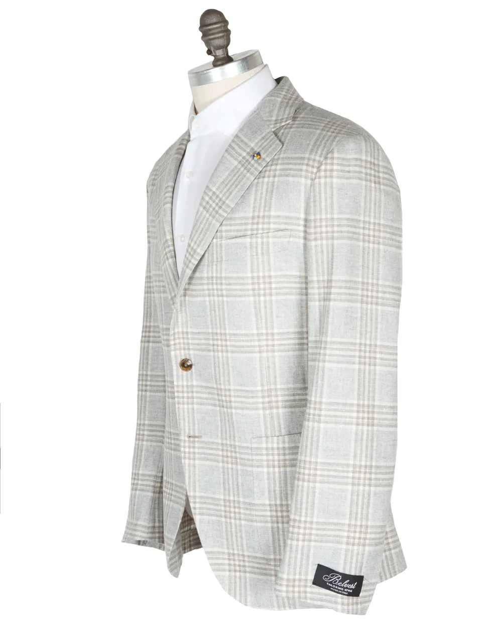 Light Grey and Cream Windowpane Sportcoat