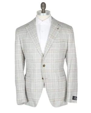 Light Grey and Cream Windowpane Sportcoat