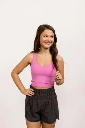 Longline Sports Tank (Fuschia)