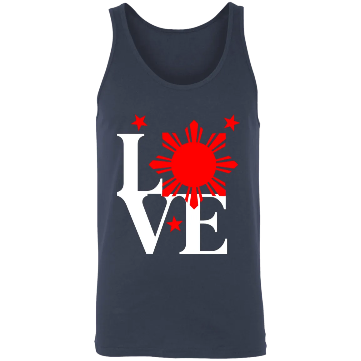 Love with Red Sun and Stars Unisex Cotton Tank Top
