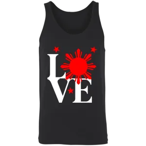 Love with Red Sun and Stars Unisex Cotton Tank Top