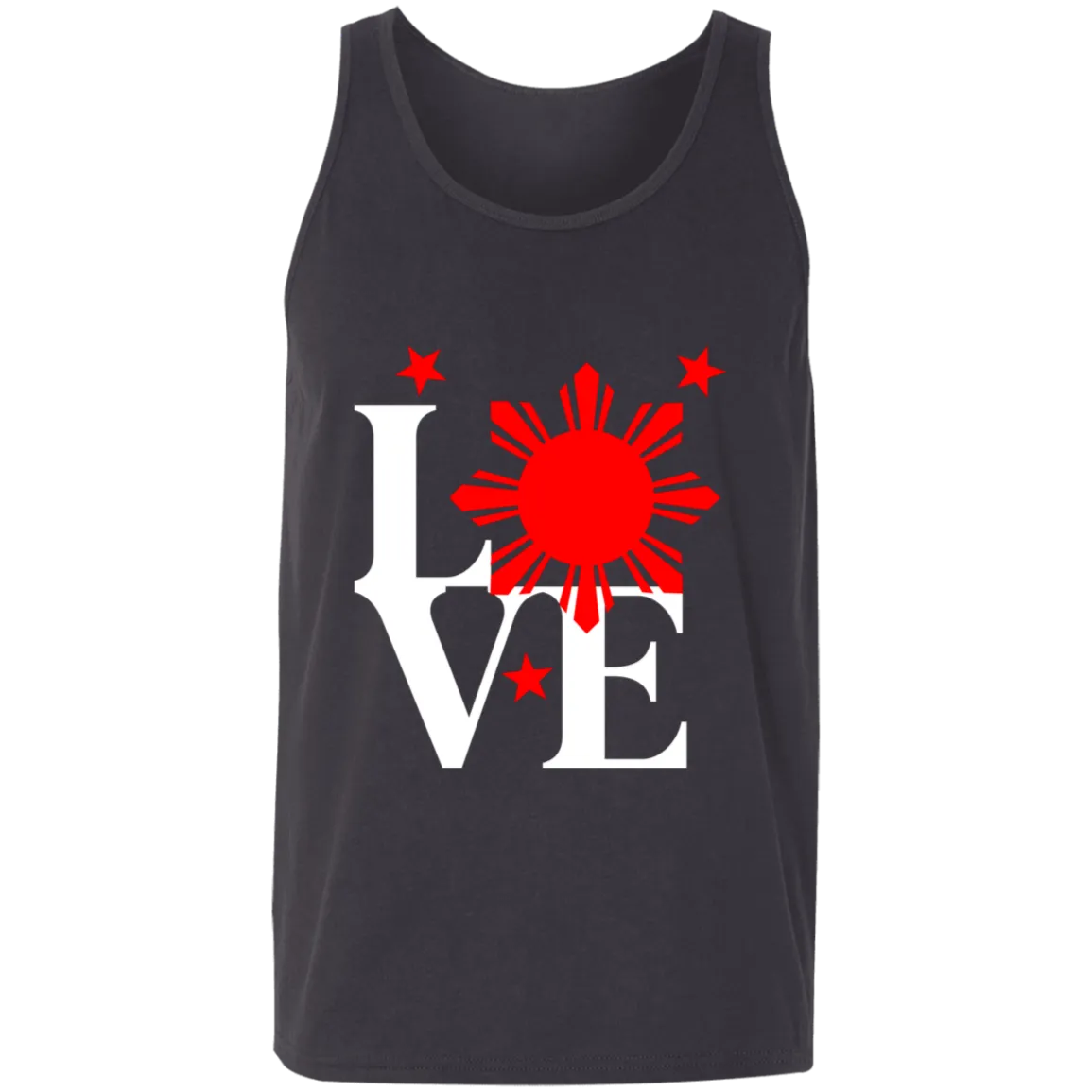 Love with Red Sun and Stars Unisex Cotton Tank Top
