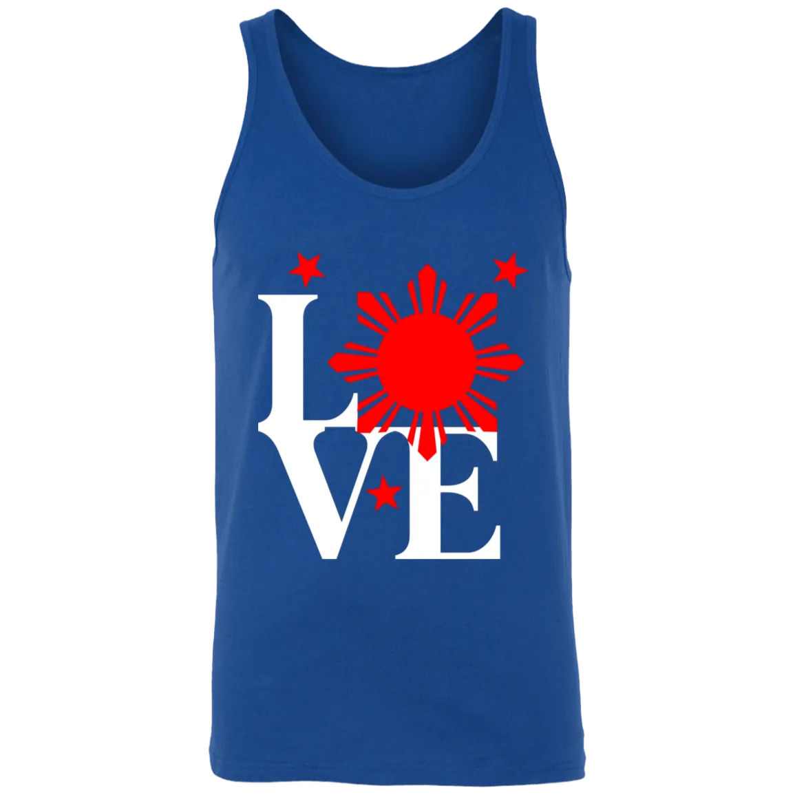 Love with Red Sun and Stars Unisex Cotton Tank Top