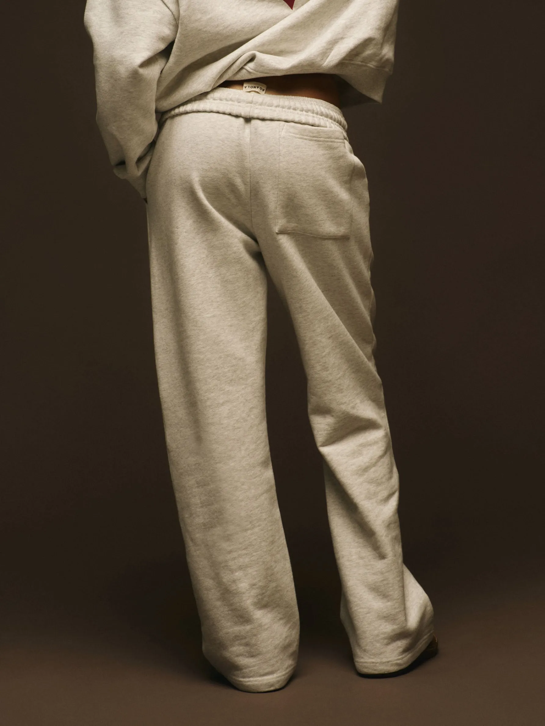 Lovers Club Straight Leg Sweatpants - Light Grey Melange