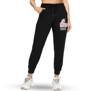 Magical Unicorn Fleece Sweatpants with Left Leg Printing (Made in USA)