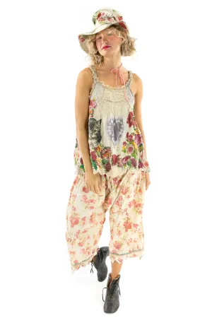 Magnolia Pearl Pink Applique Clementine Tank Top 275 Moonlight Floral White NEW