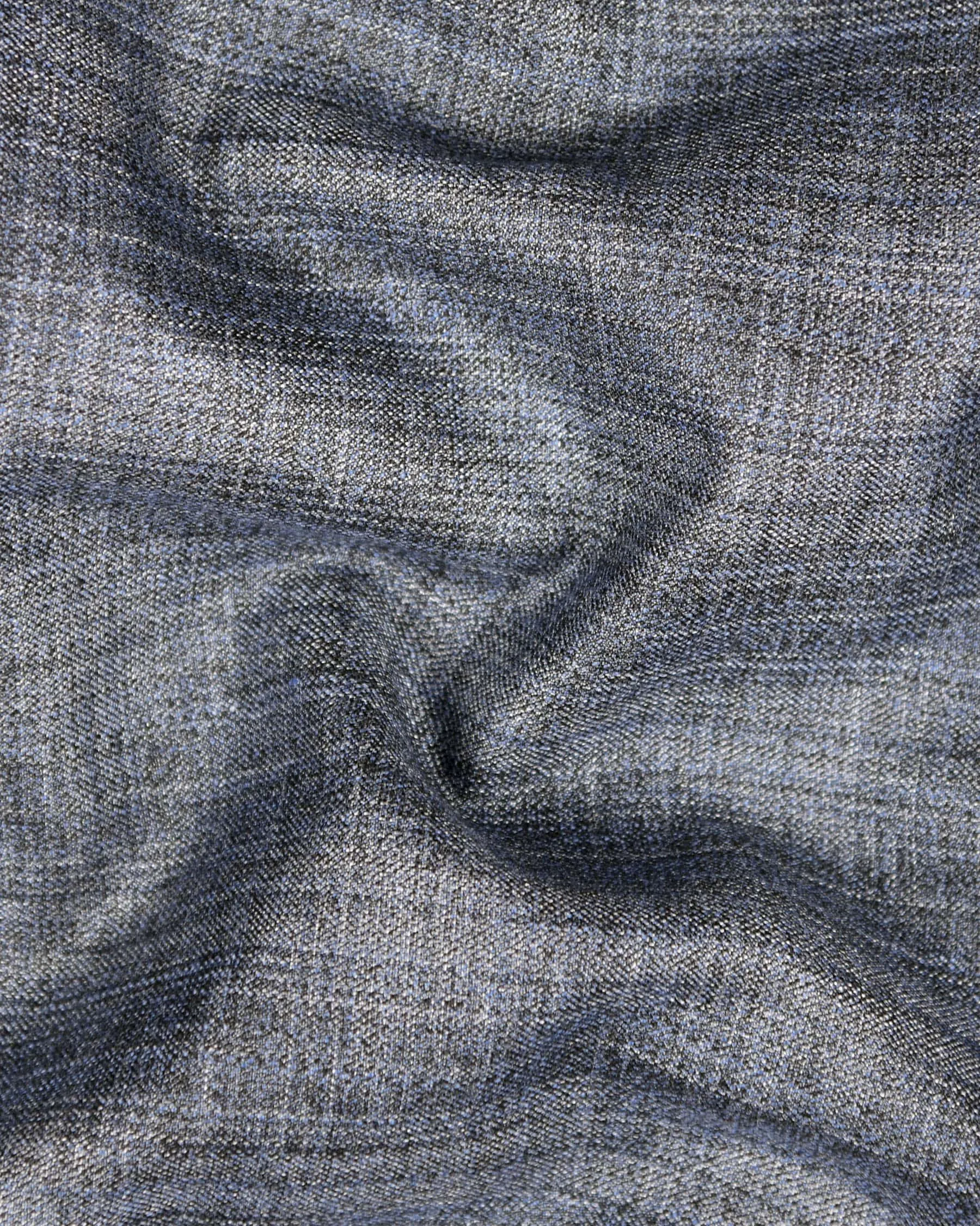 Manatee Grey Subtle Plaid Double Breasted Blazer