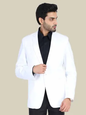 Men White Linen  Blazer