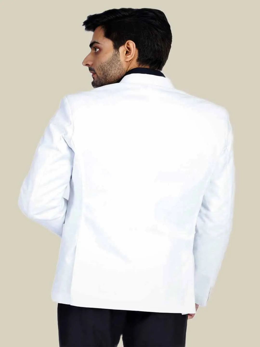 Men White Linen  Blazer