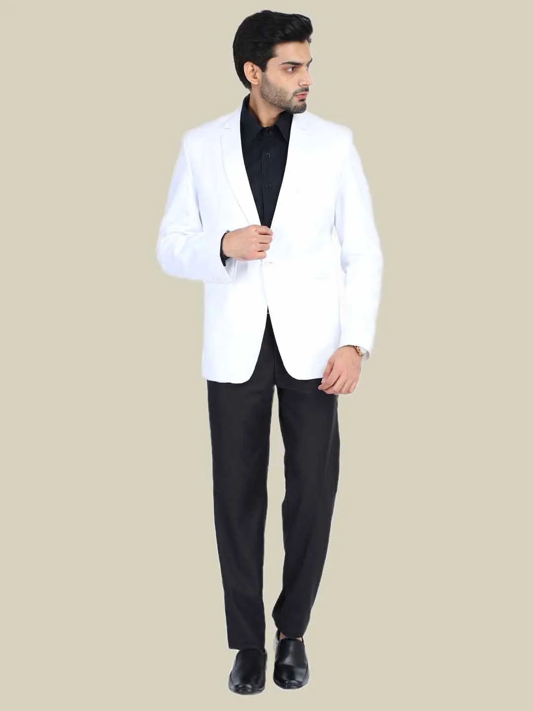 Men White Linen  Blazer