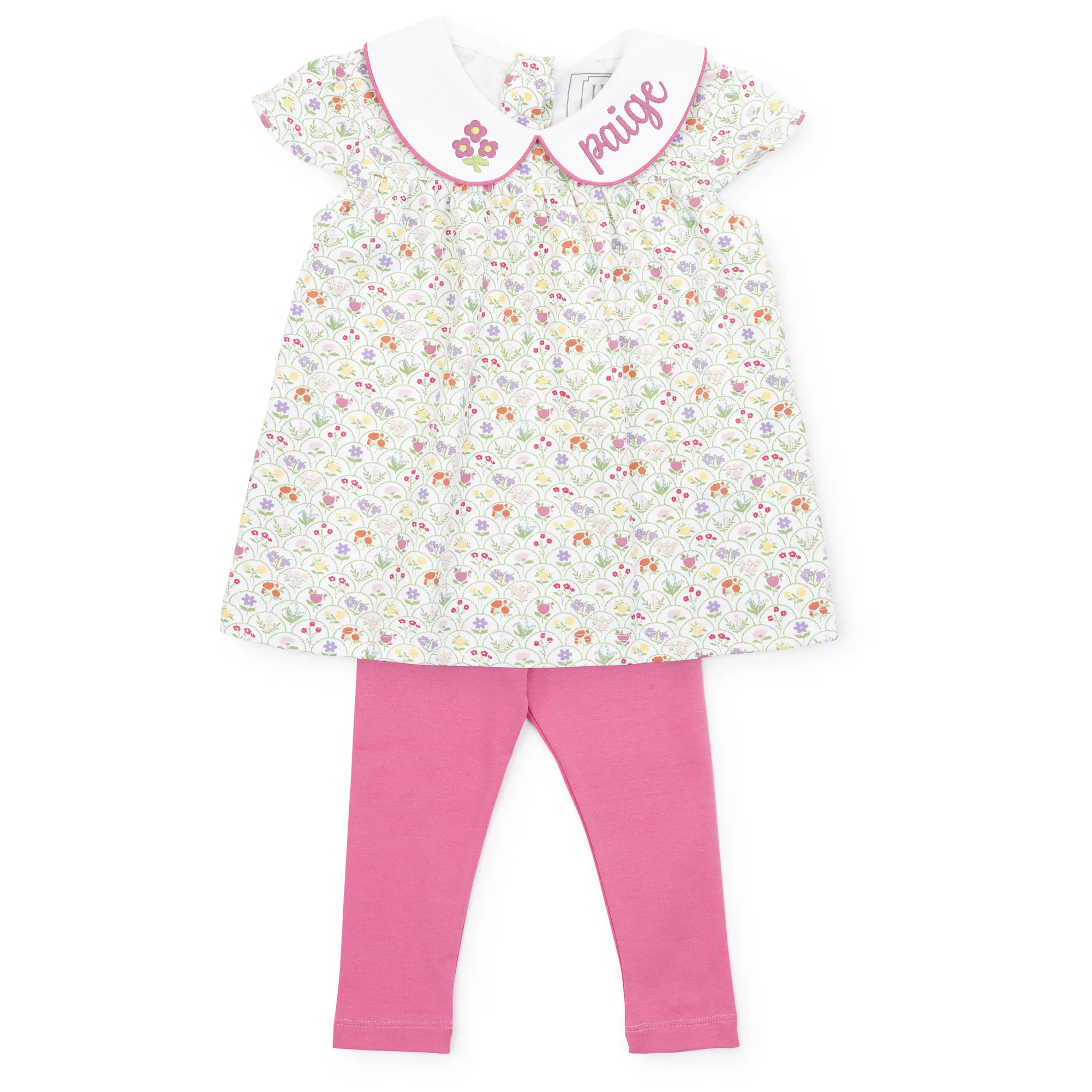 Minden Girls' Pima Cotton Legging Set - Garden Floral
