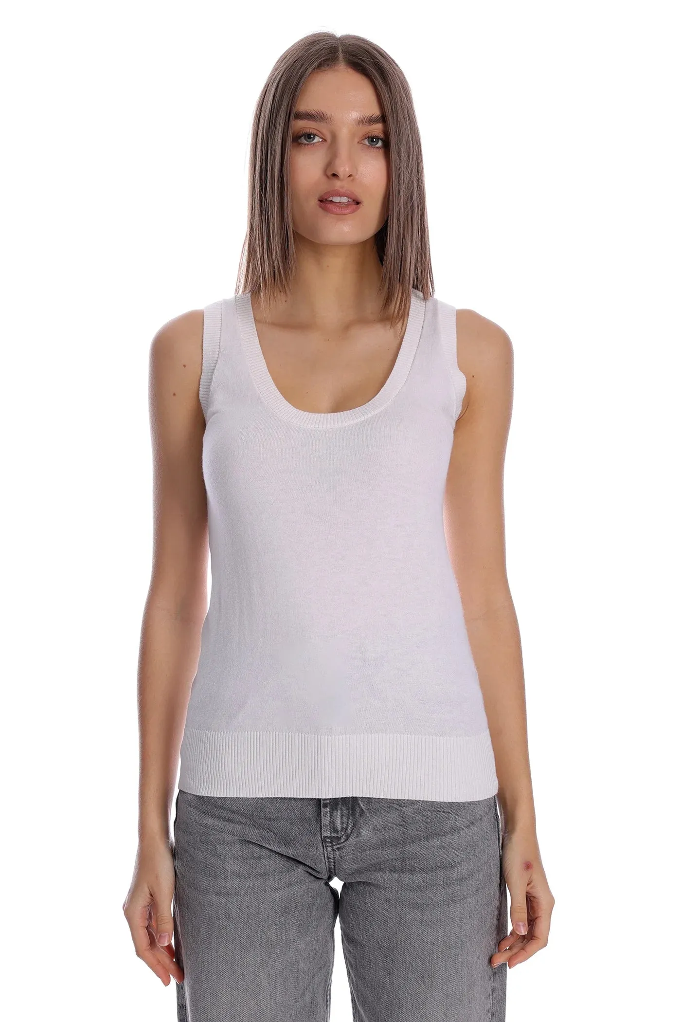Minnie Rose Cotton Scoop Neck Tank