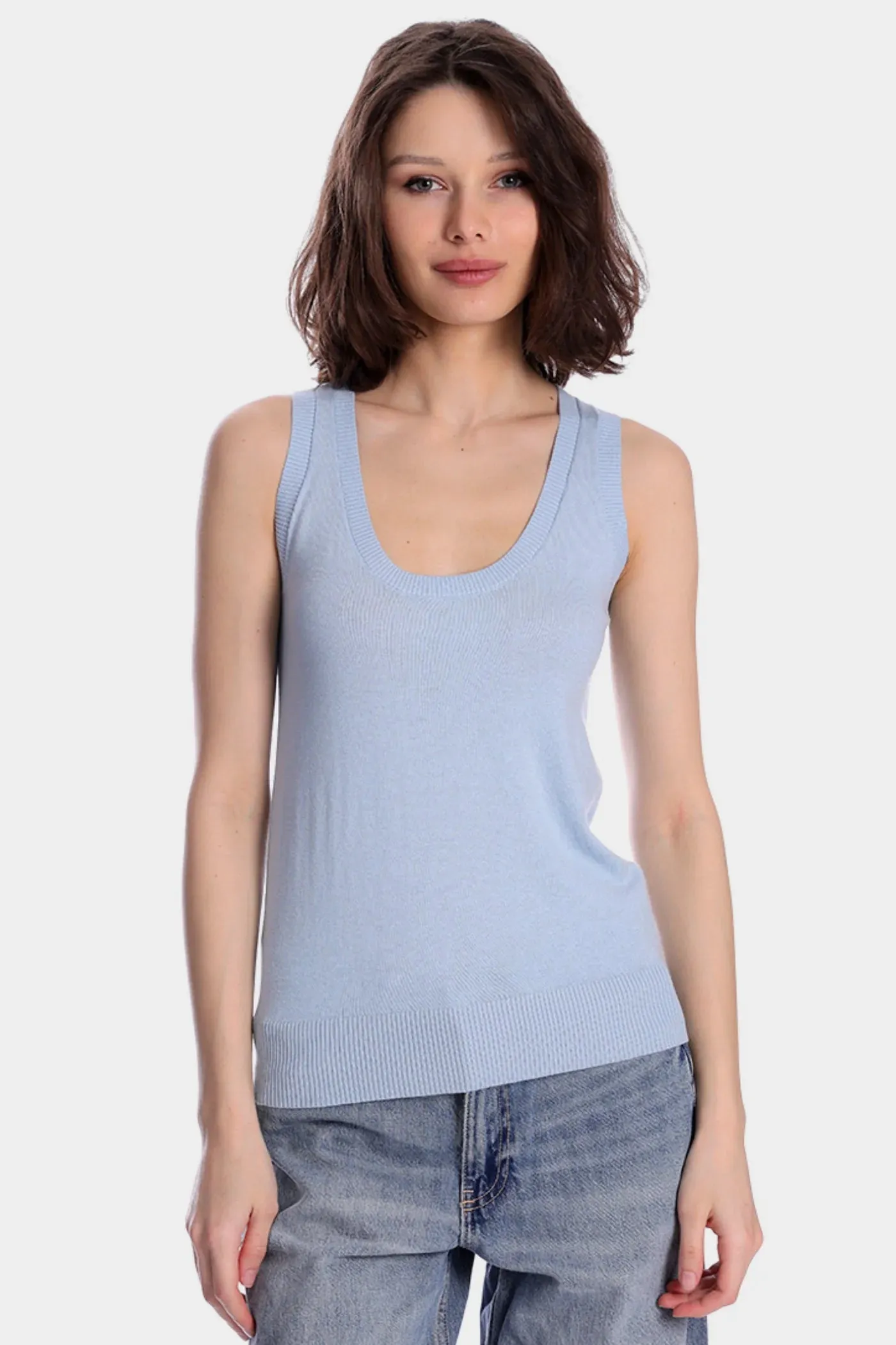 Minnie Rose Cotton Scoop Neck Tank