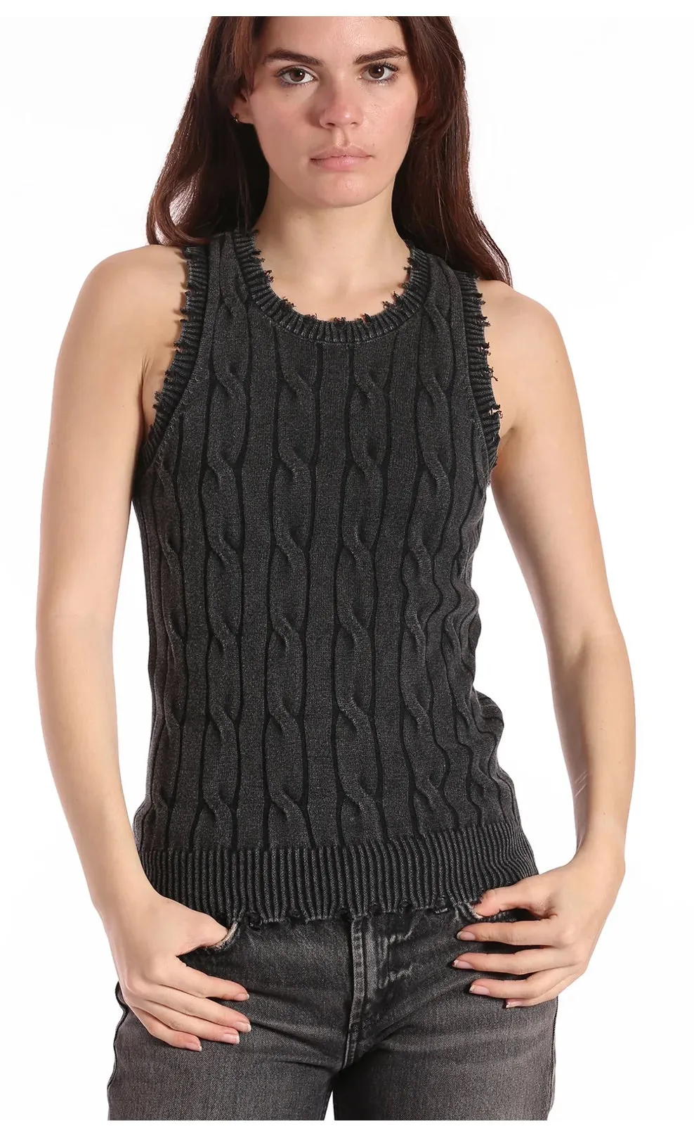 Minnie Rose Stone Wash Cable Tank