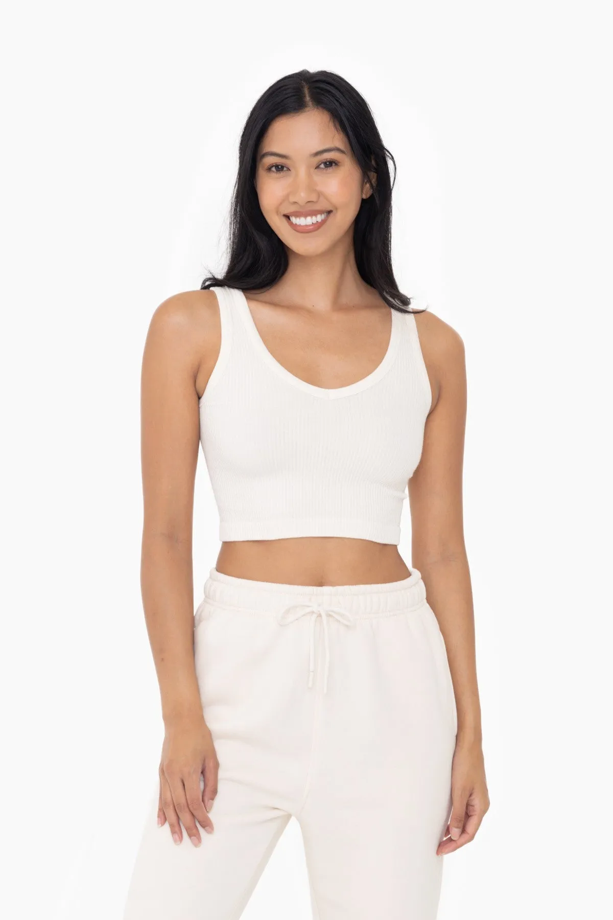 Mono B Ribbed Seamless Cropped Tank Top - Part 2 - Final Sale