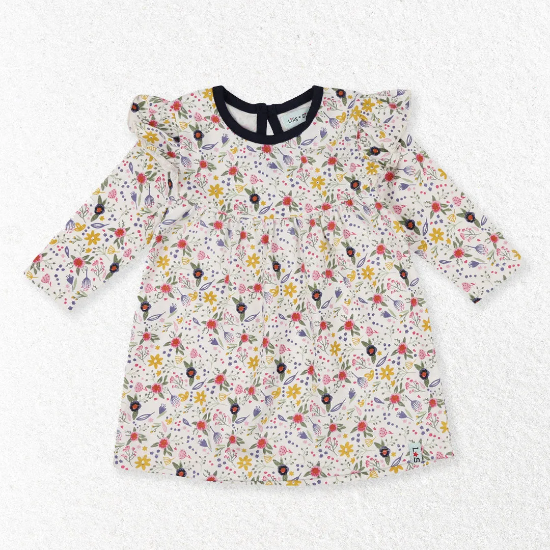Multicoloured Floral Print Dress And Leggings Set