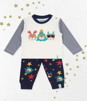 Multicoloured Sid And Friends at Christmas Print Top and Legging Set