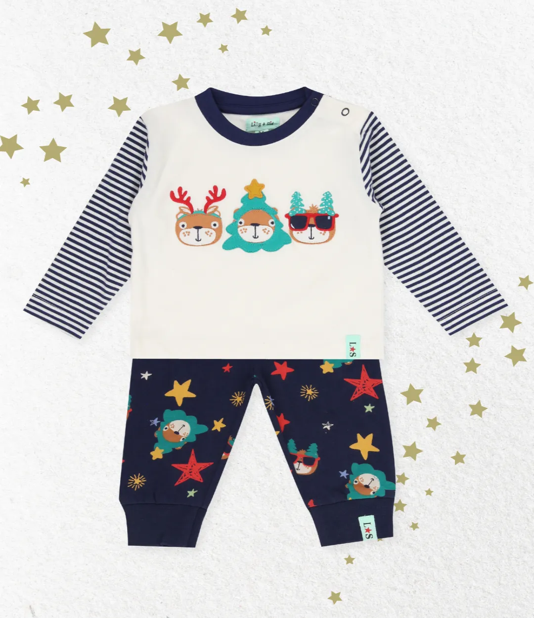 Multicoloured Sid And Friends at Christmas Print Top and Legging Set