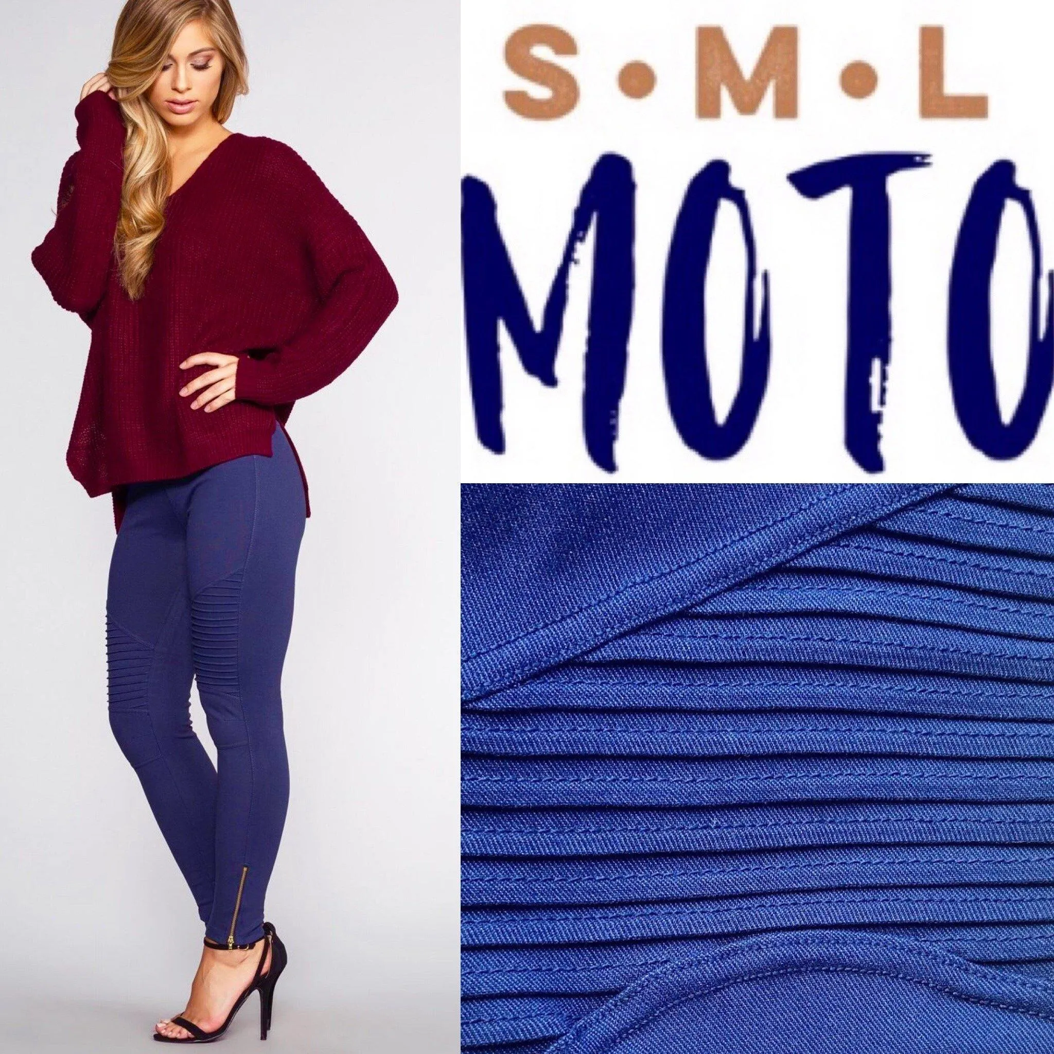 Navy Blue Motto Jeggings