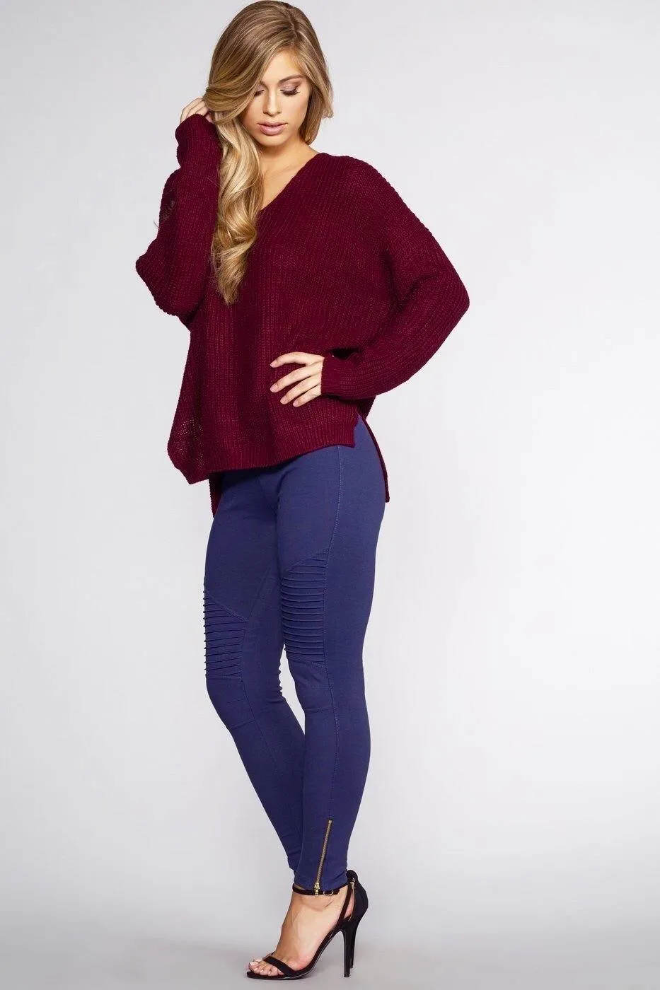 Navy Blue Motto Jeggings