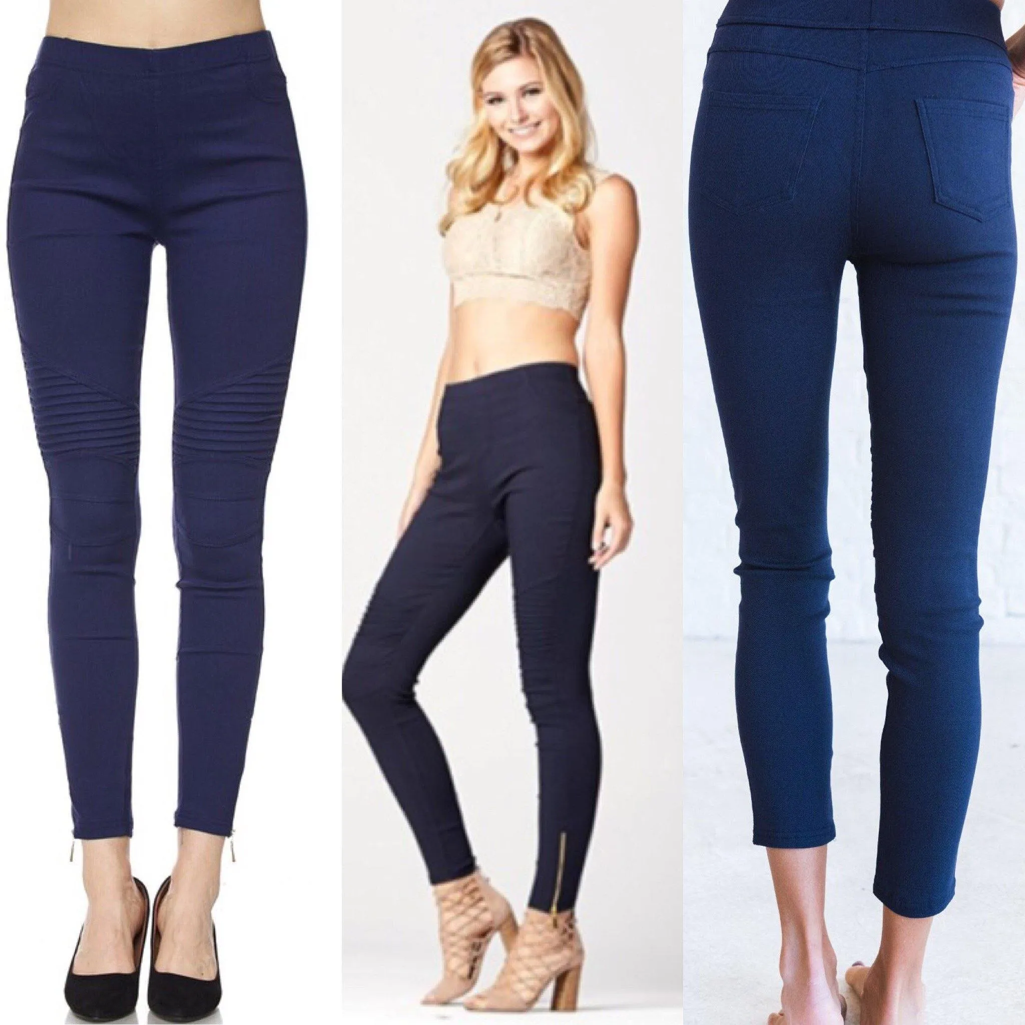 Navy Blue Motto Jeggings