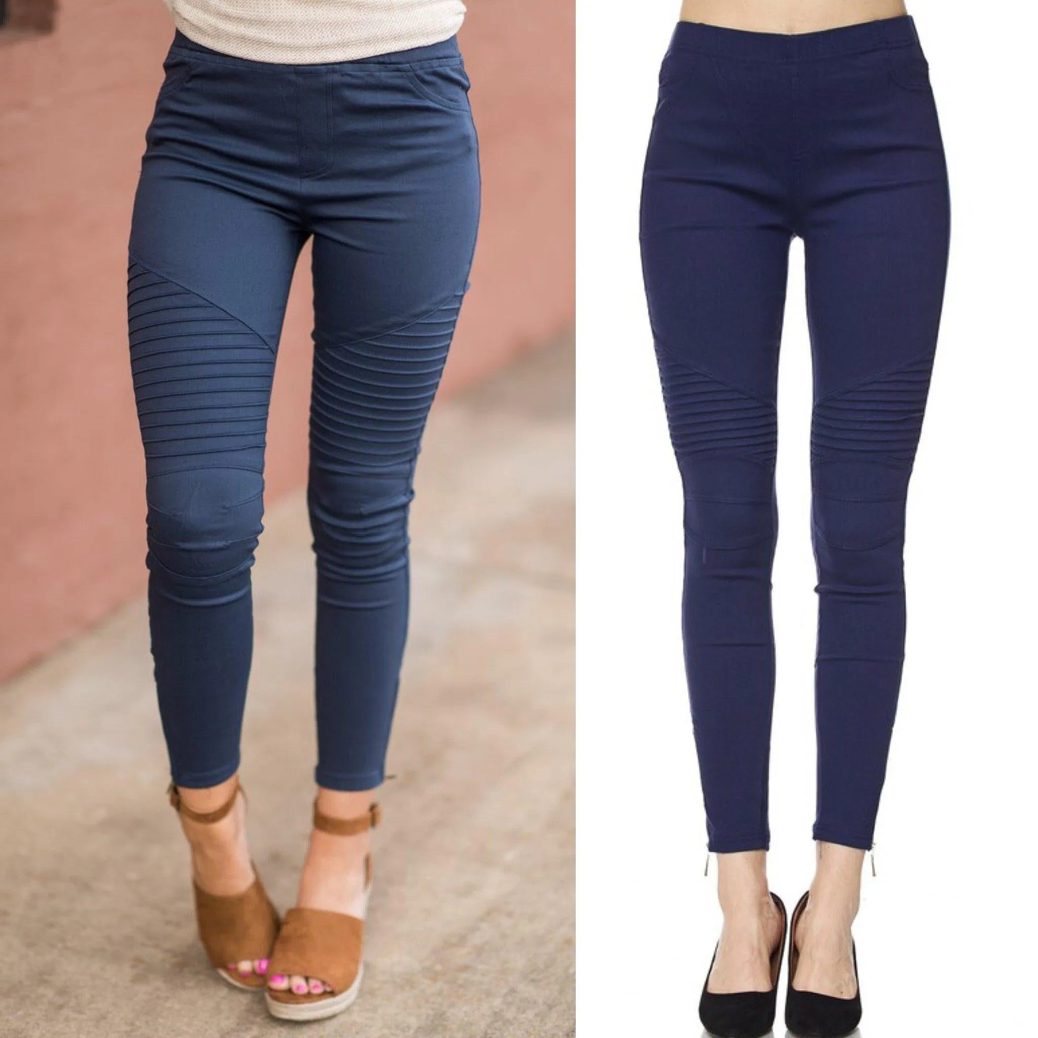 Navy Blue Motto Jeggings