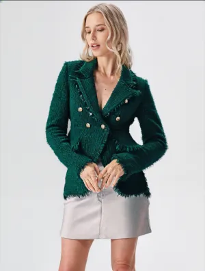 New Winter Thick Fabric Woolen Luxury Design Women Slim Blazers High Quality