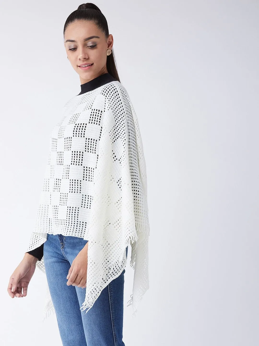 Off White Net Poncho