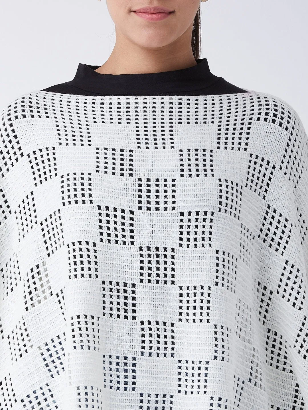 Off White Net Poncho
