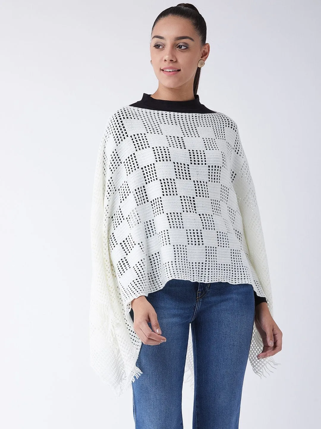 Off White Net Poncho