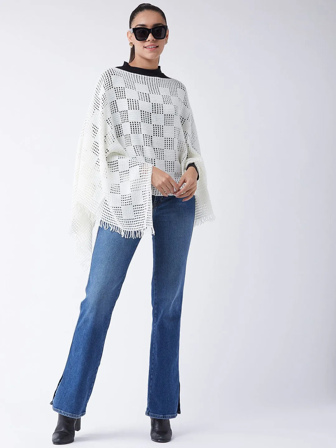 Off White Net Poncho