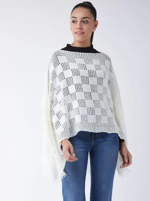 Off White Net Poncho