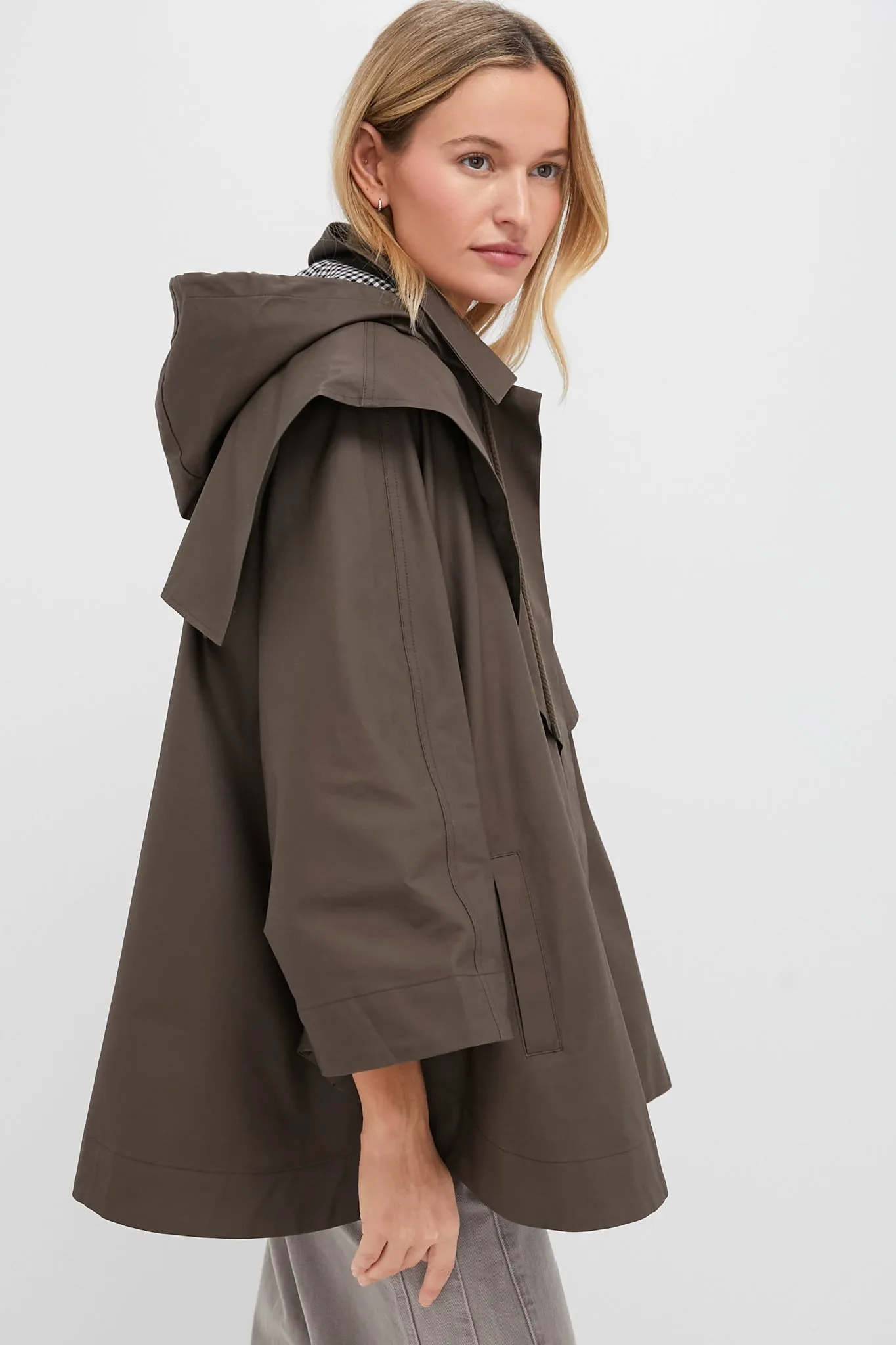 Olive Fletcher Wax Poncho