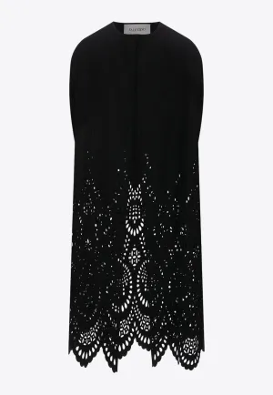 Openwork Wool and Cashmere Cape