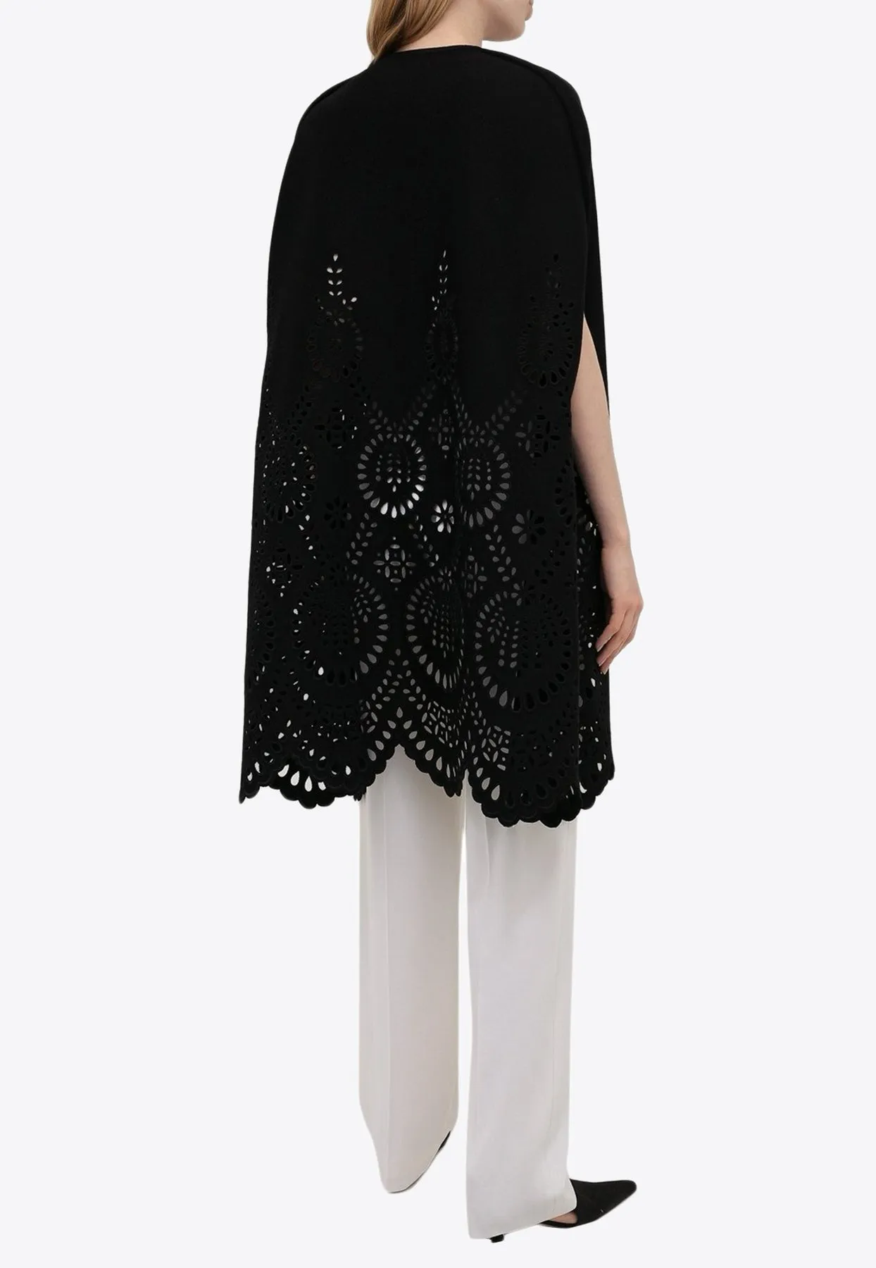Openwork Wool and Cashmere Cape