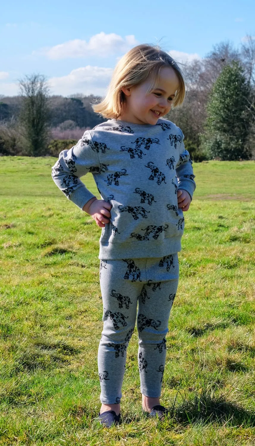 Organic Cotton Leggings Geometric Elephant