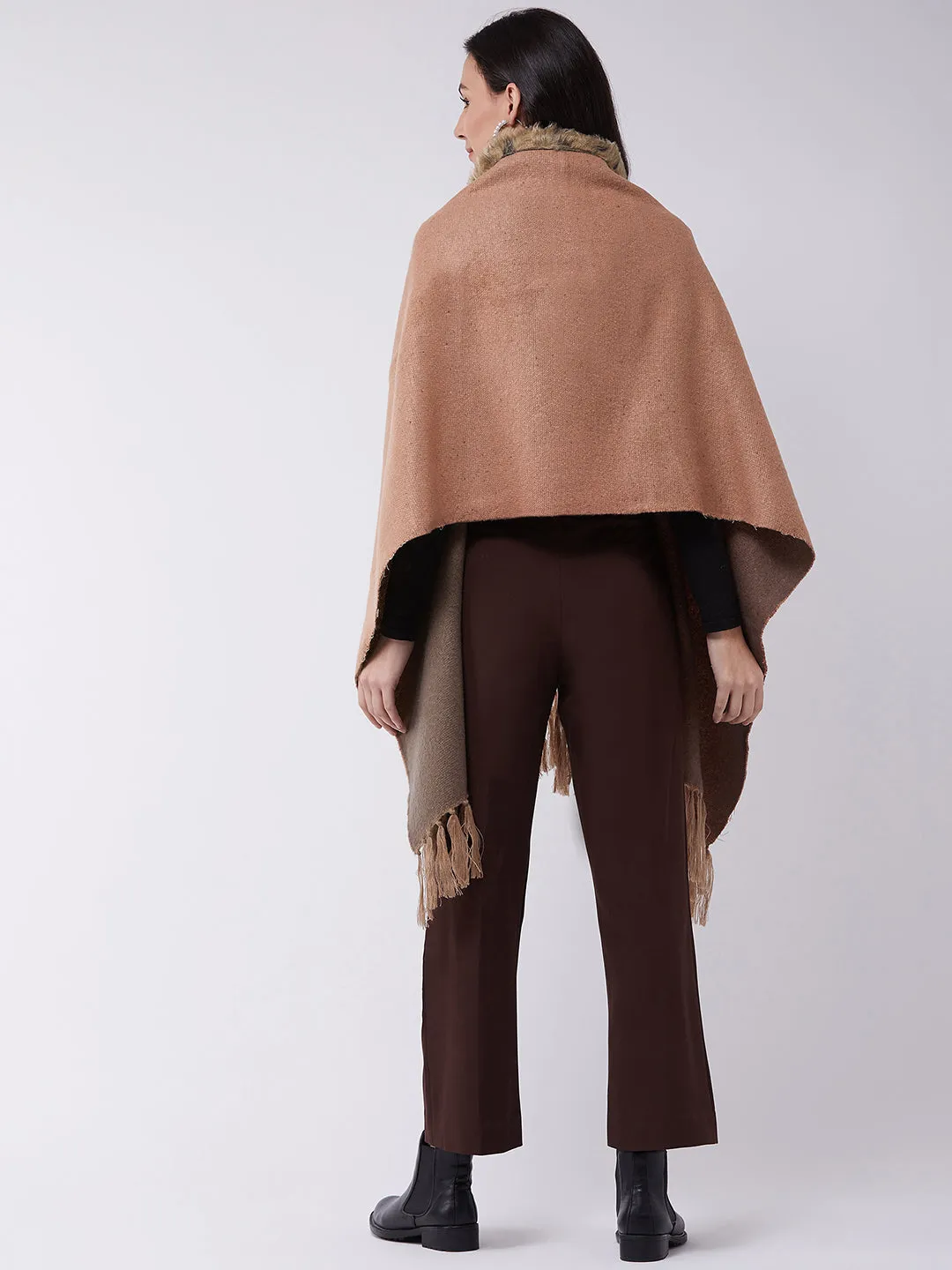 Peach Winter Fur Cape