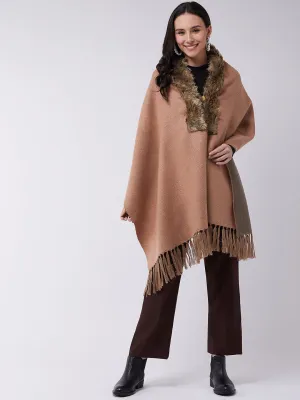 Peach Winter Fur Cape