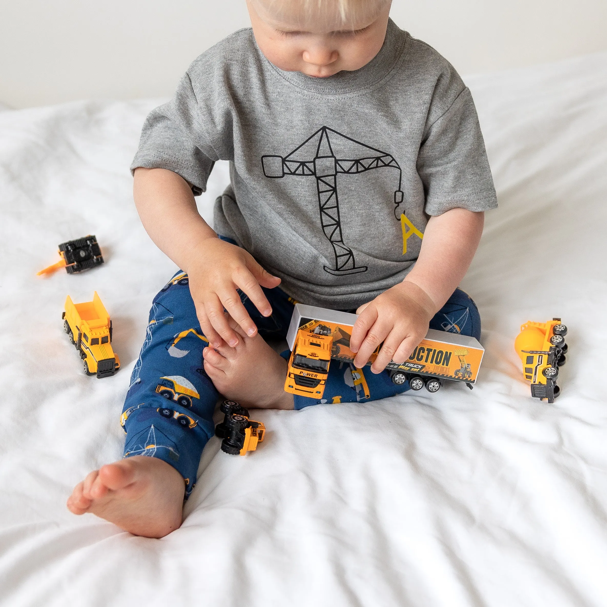Personalised Grey construction T shirt