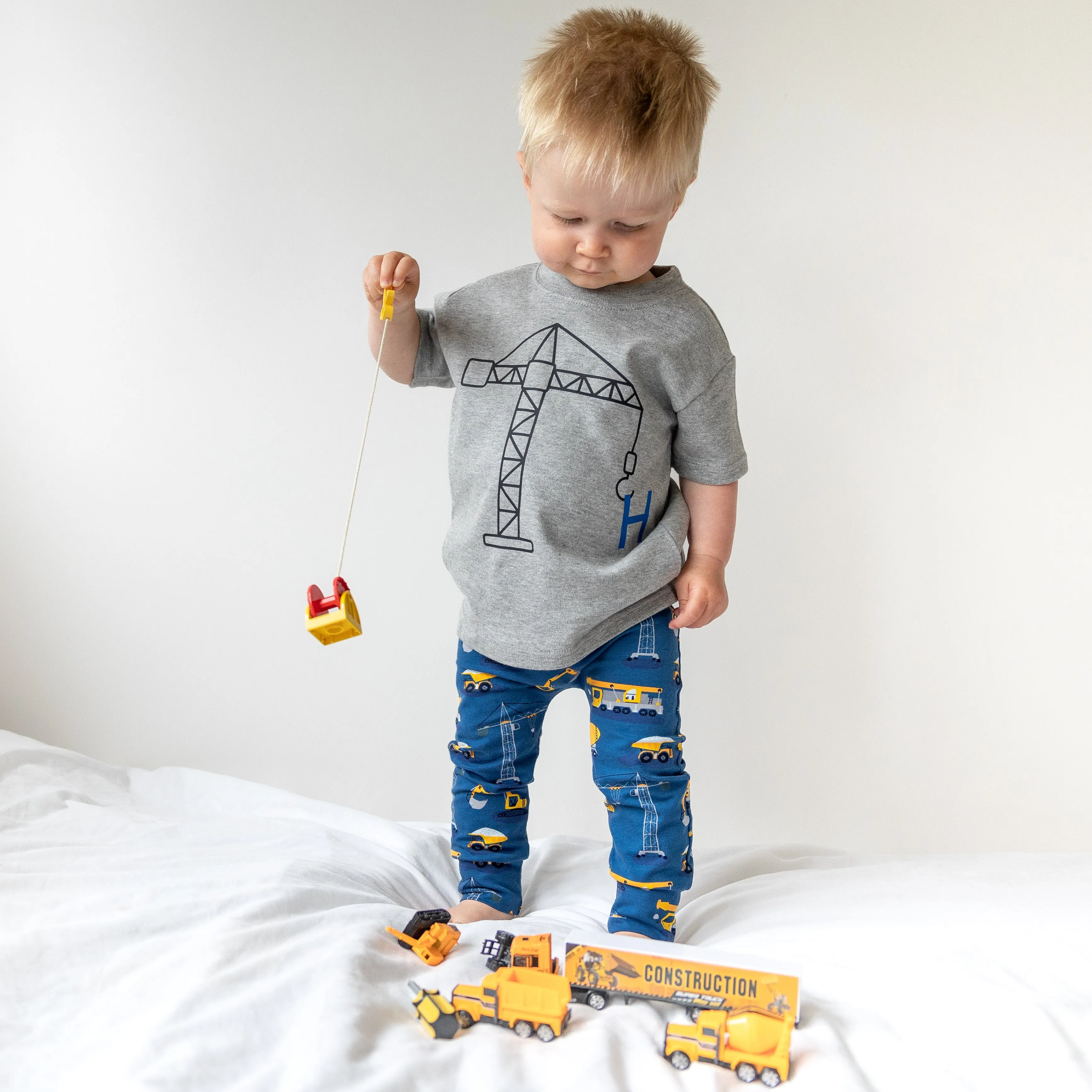 Personalised Grey construction T shirt