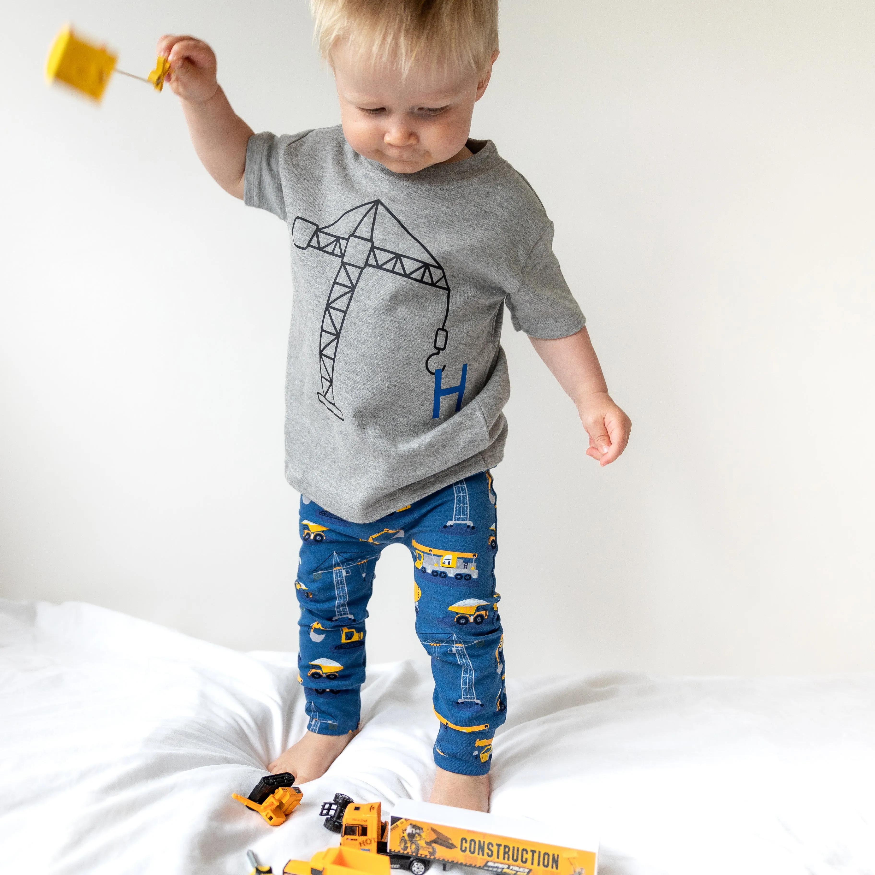 Personalised Grey construction T shirt