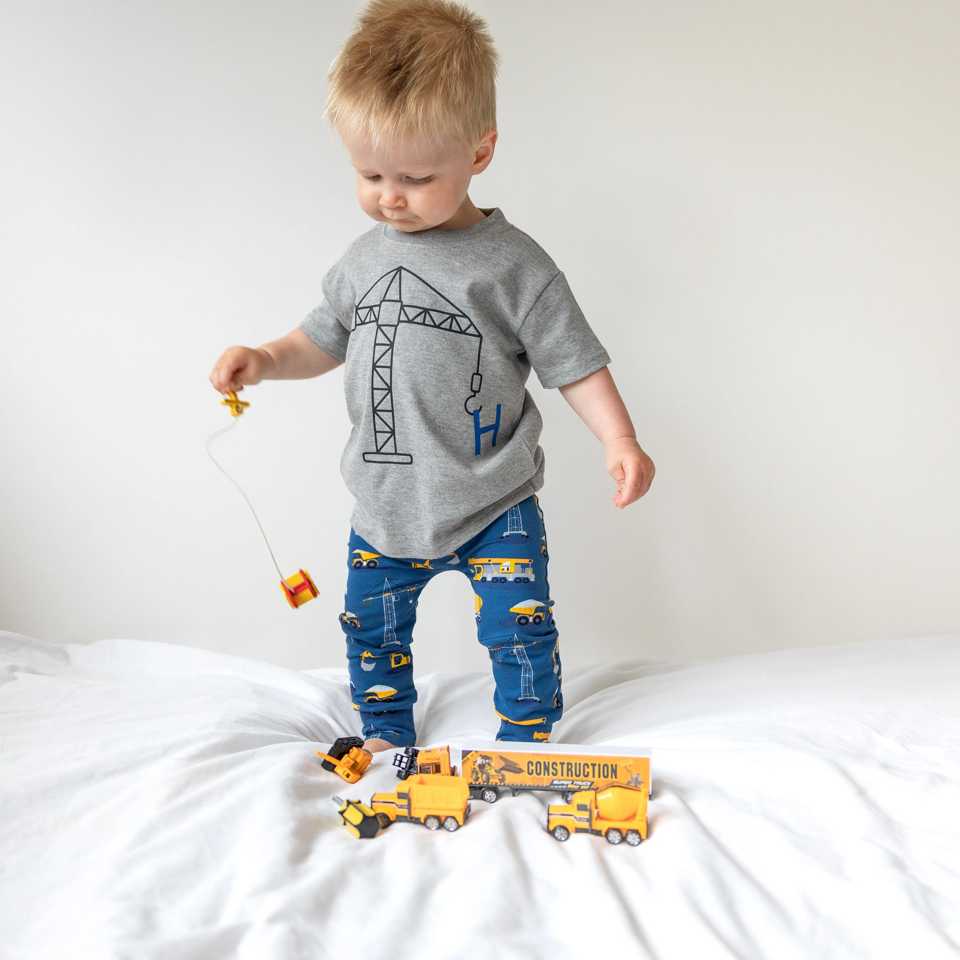 Personalised Grey construction T shirt