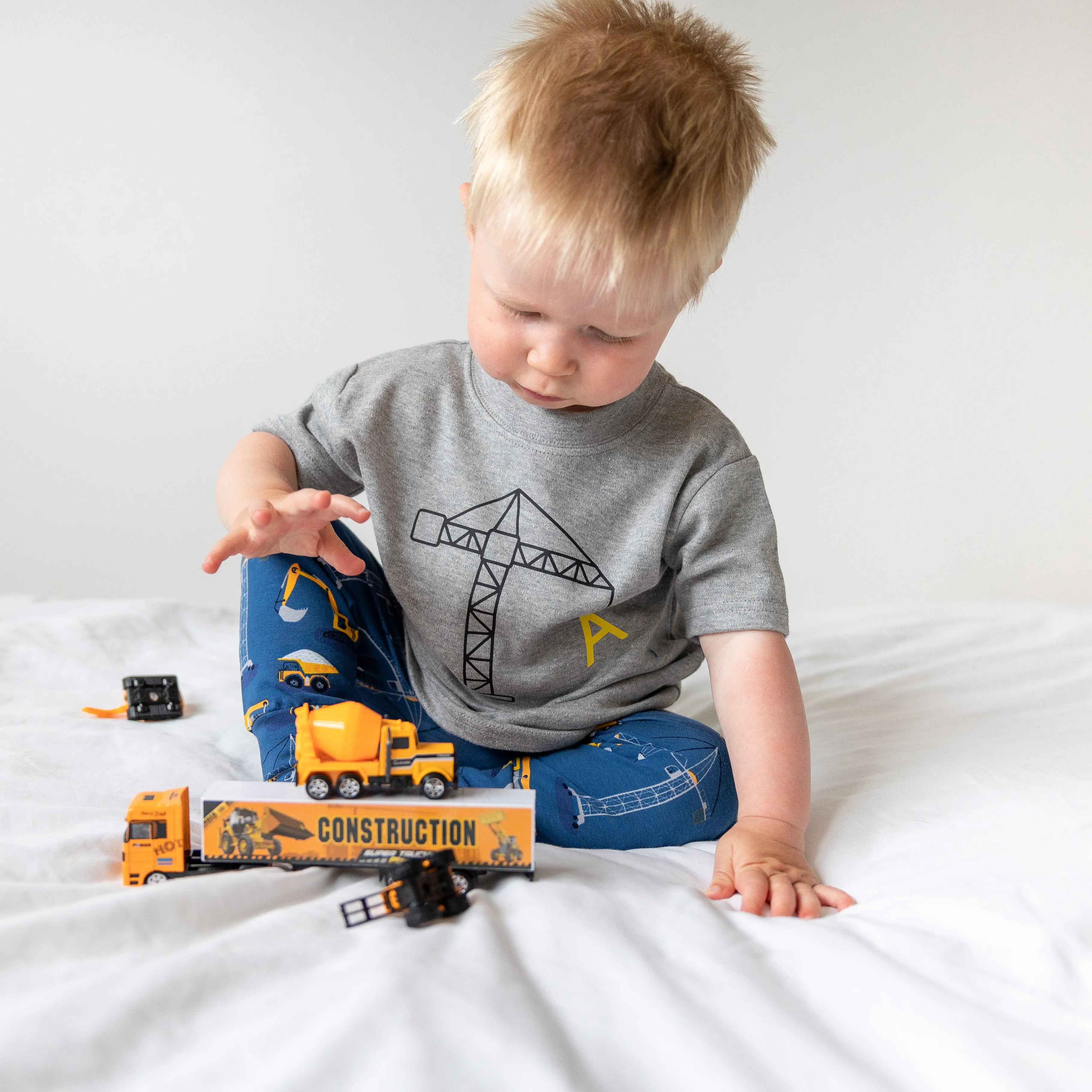 Personalised Grey construction T shirt