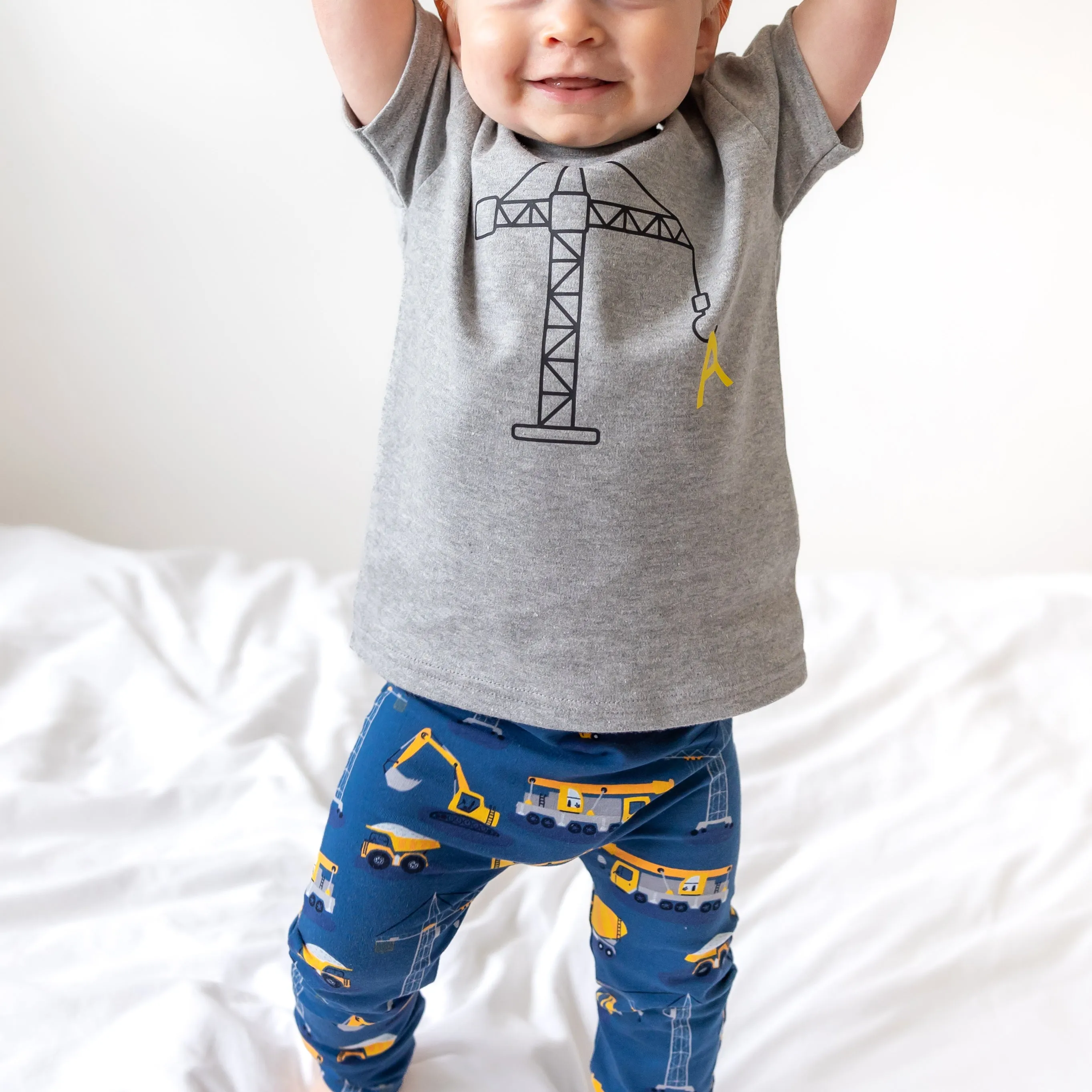 Personalised Grey construction T shirt