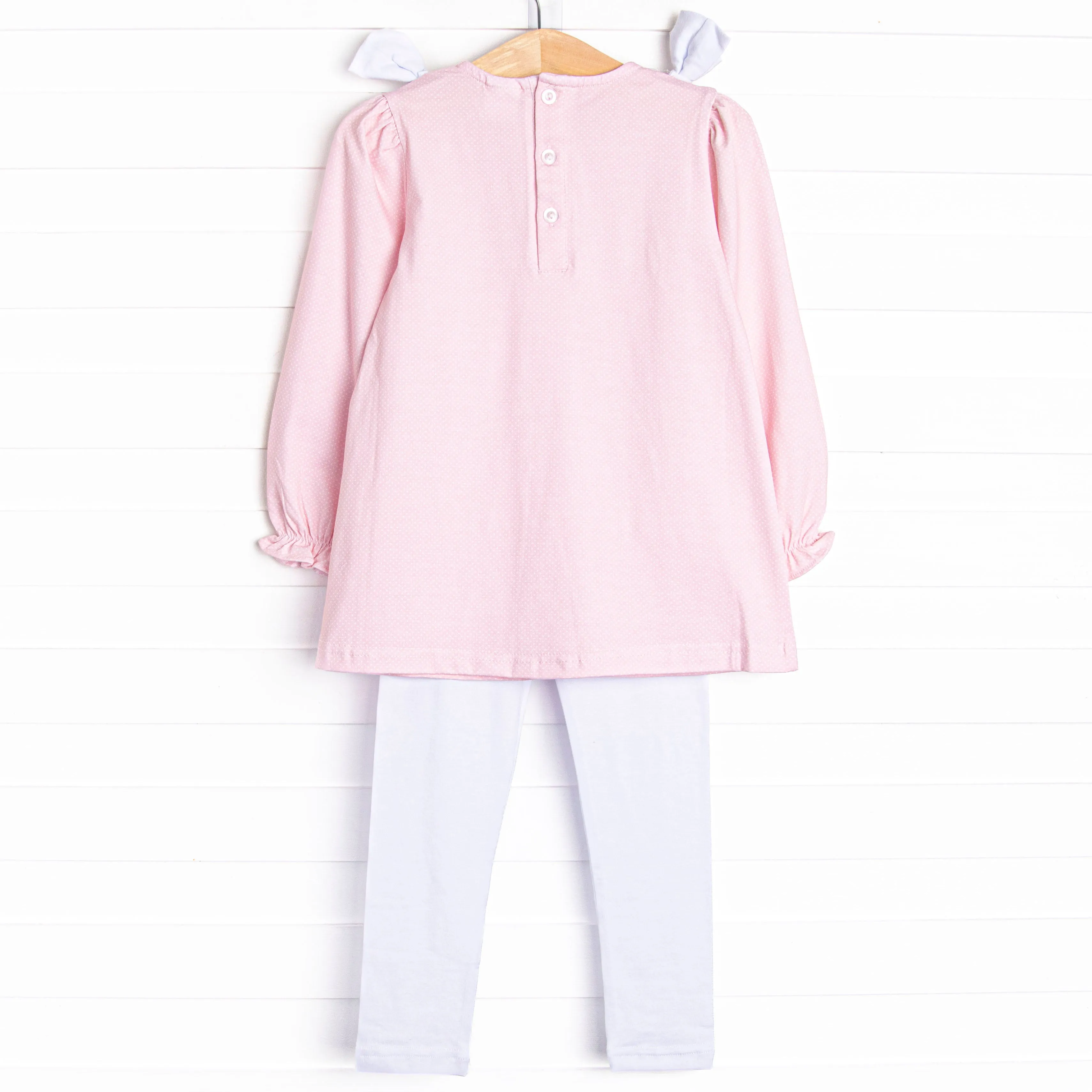 Petite Pink Polka Dots Legging Set, Pink